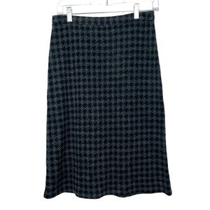 Ferre de Como Gray Black Houndstooth Print Skirt Approx Medium